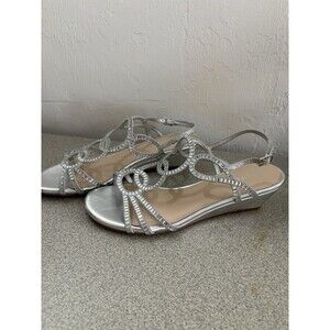 Marine Selena Women’s Size 8 Silver Rhinestone Wedge Heels New In Box Retail $49